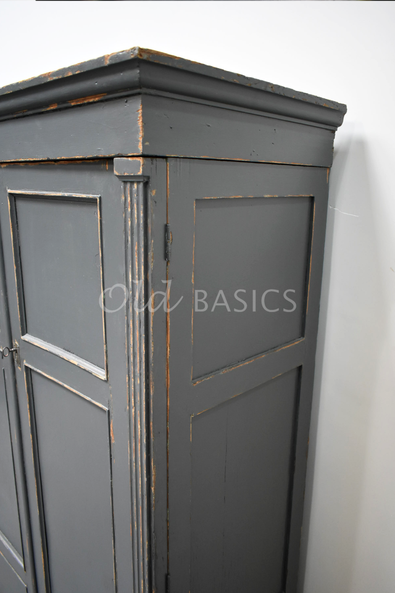 Detail van Ladenkast, grijs, materiaal hout